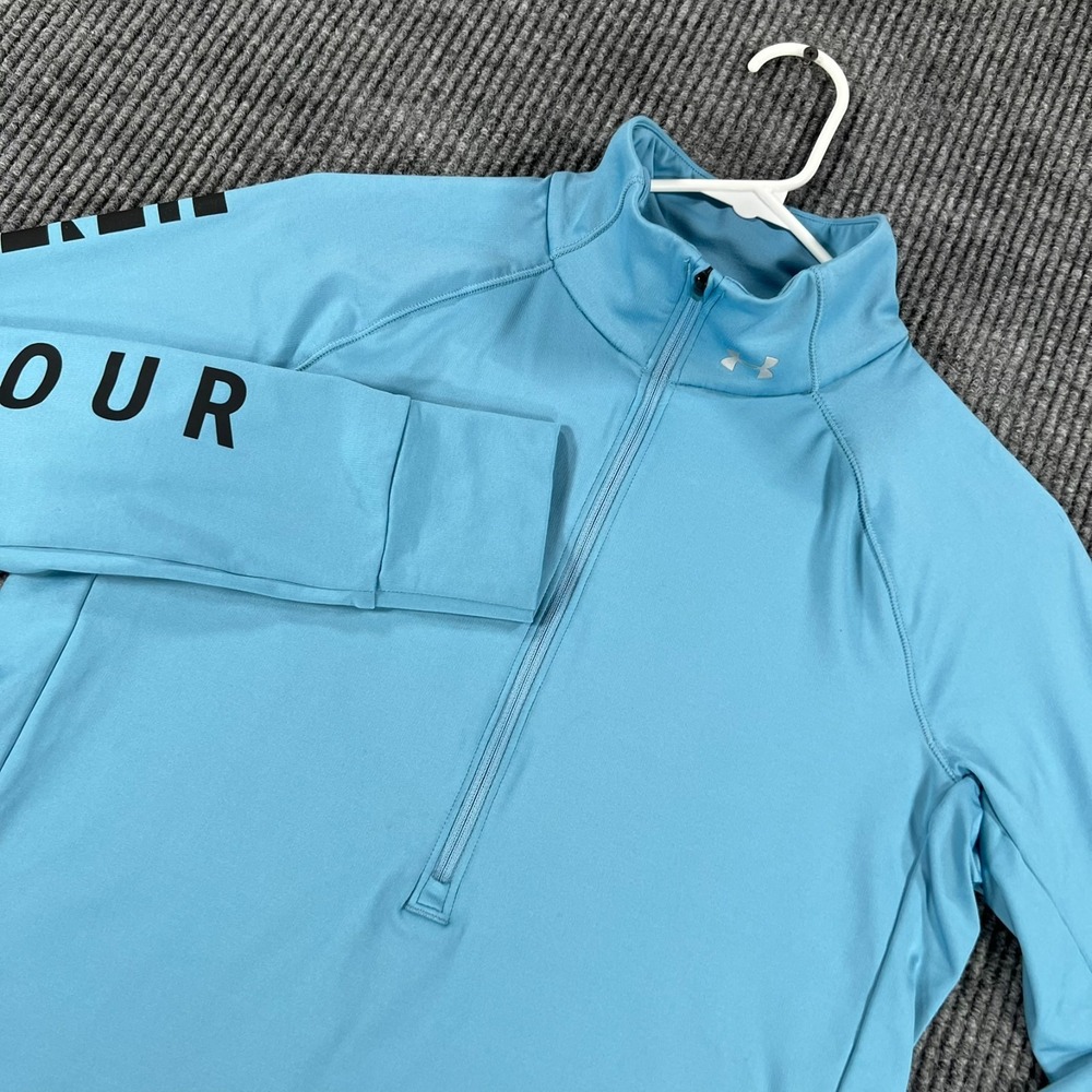 Under Armour Pullover Shirt Womens Medium Blue Long Sleeve 1/2 Zip Cold Gear